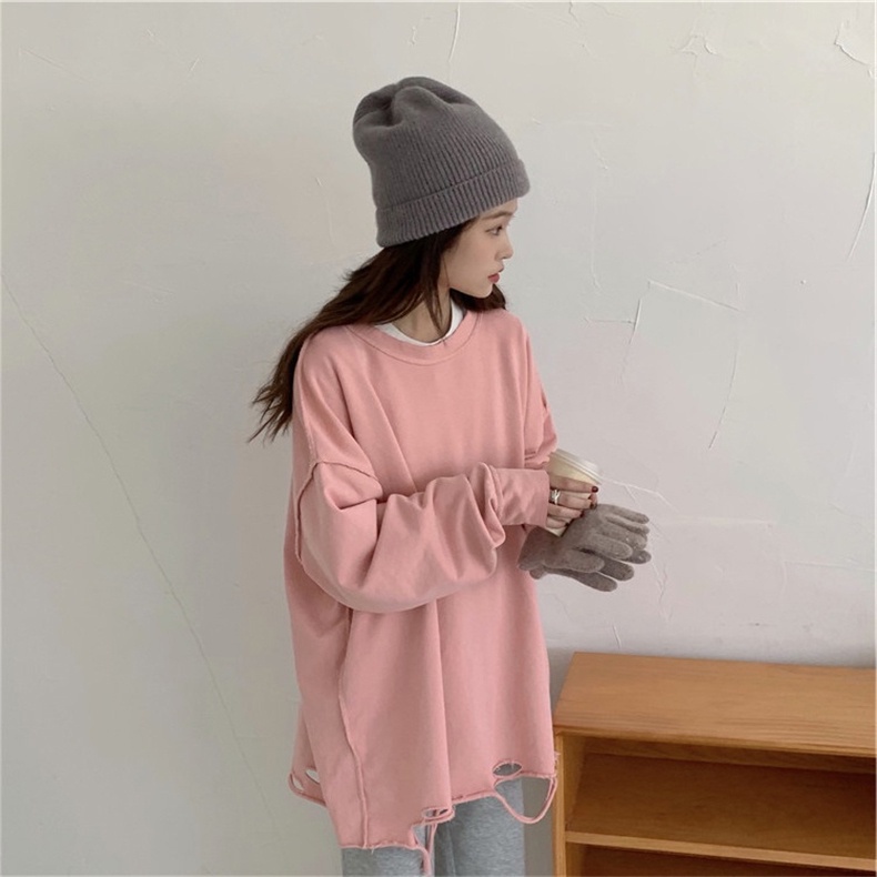 Áo Sweater Tay Dài Cổ Tròn Kiểu Dáng Đơn Giản Nhiều Màu Tùy Chọn Cho Nữ | BigBuy360 - bigbuy360.vn