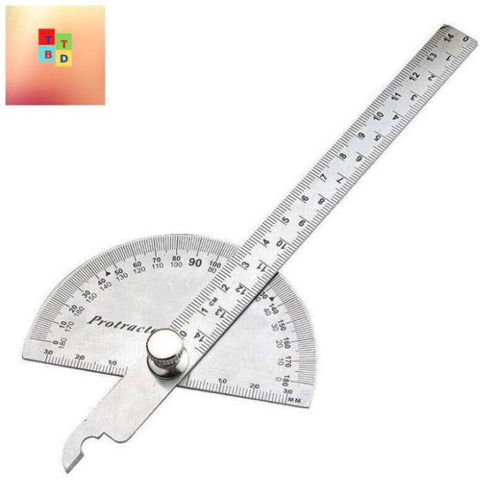 Thước đo góc ️ thước đo độ 180 độ bằng thép không gỉ - thước ke góc