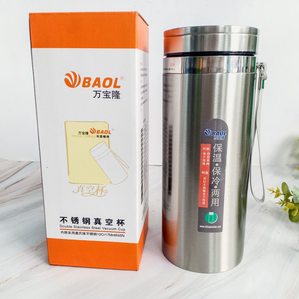 Bình Giữ Nhiệt 1200ml INOX 304 DÀY KÈM LƯỚI LỌC VÀ DÂY ĐEO