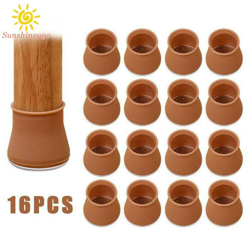 Set 16 Miếng Silicon Bọc Chân Bàn Ghế Chống Trượt Kích Thước 40x30mm