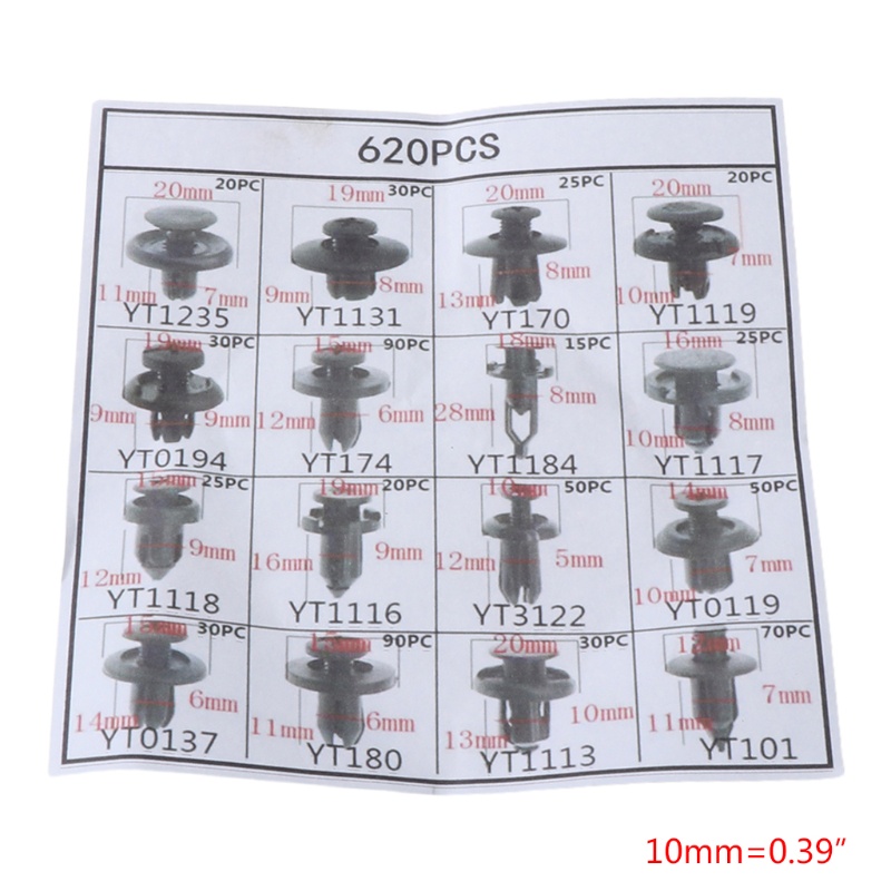 Bộ 620 Kẹp Cố Định Cửa Xe Hơi Chất Lượng Cao