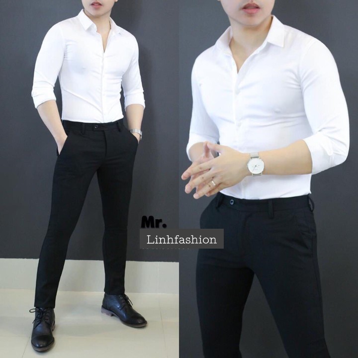 Áo sơ mi Nam có big size dài tay trơn cao cấp công sở
