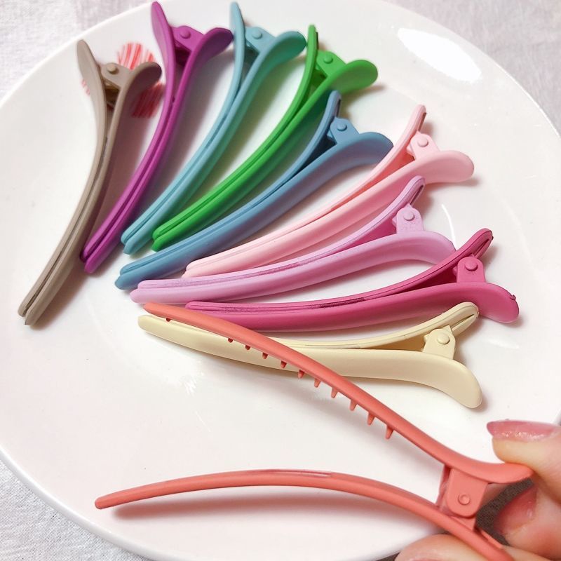 Set 10 Kẹp Tóc Mỏ Vịt Bằng Acrylic Màu Đục Cho Nữ