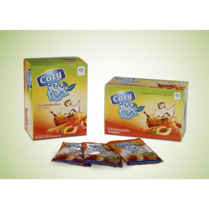 Trà Cozy Ice Tea Hương Đào Hòa Tan Hộp 270g (18gói x 15g)