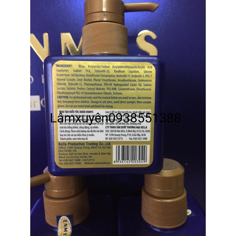 Wax tạo kiểu, giữ nếp tóc uốn, Siêu Xịn ENMYS 250ml  tạo kiểu tóc , định hình kiểu tóc, mùi thơm dịu nhẹ