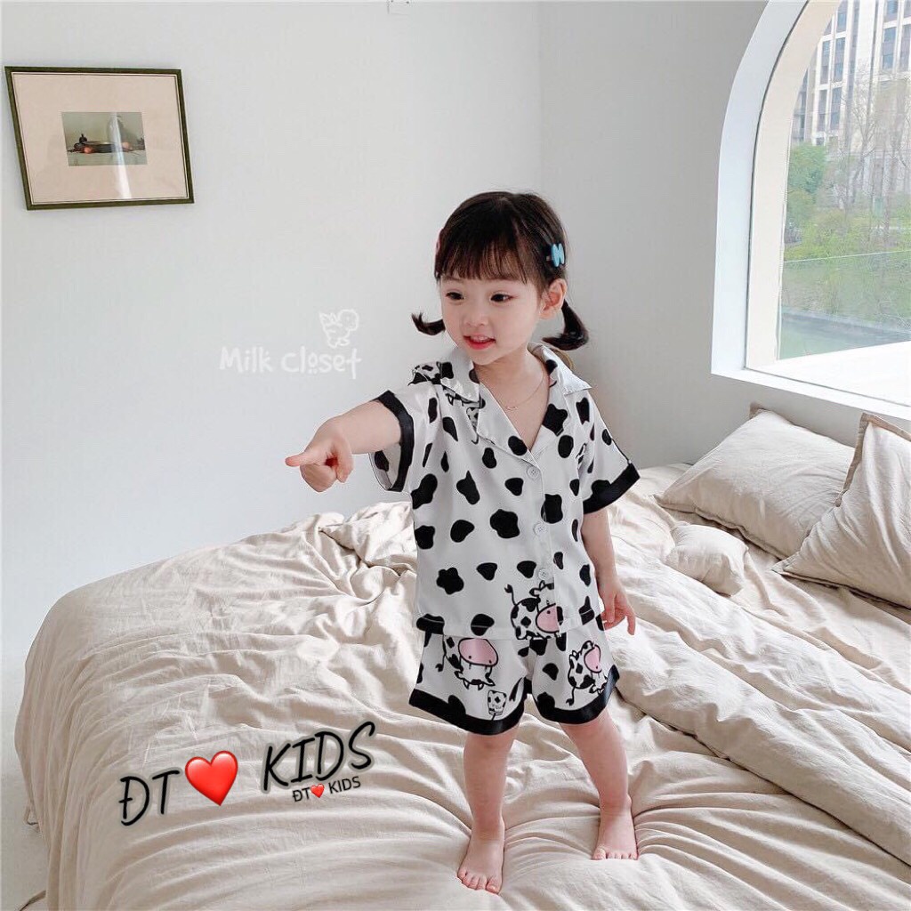 Pijama lụa ĐT bé gái