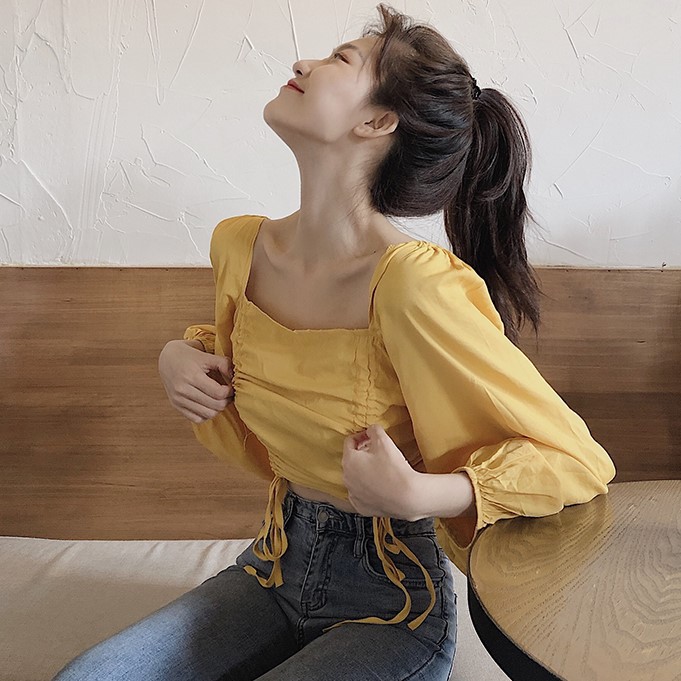 Áo sơ mi nữ tay dài Emilyshop ulzzang