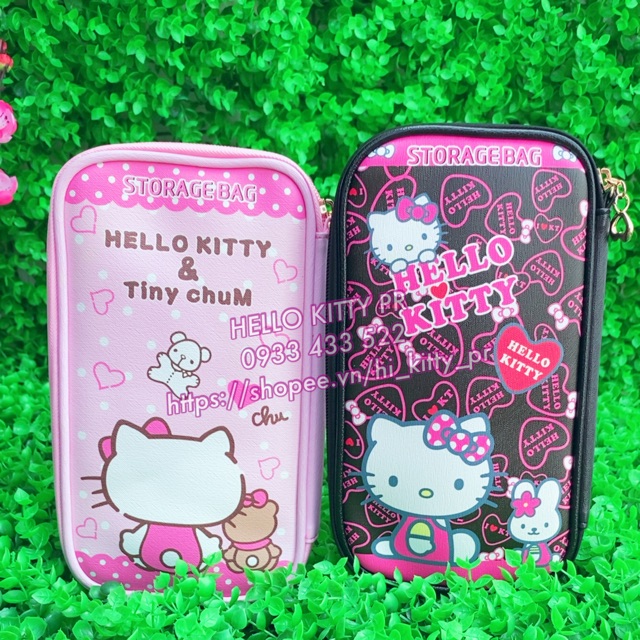 Túi đựng thẻ ATM - hộ chiếu Hello Kitty có dây đeo tay