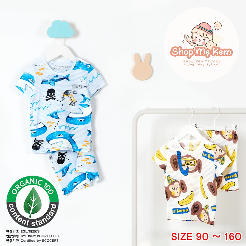 Unifriend Bé Trai Baby Shark Vải Cotton Giấy Mềm Mịn Mát Cho Mùa Hè