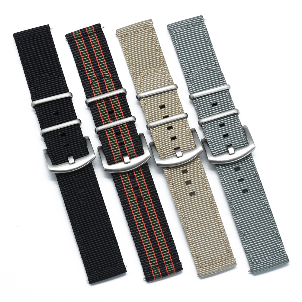 Dây Đeo Đồng Hồ Bằng Nylon Hai Lớp 18mm 20mm 22mm Chất Lượng Cao