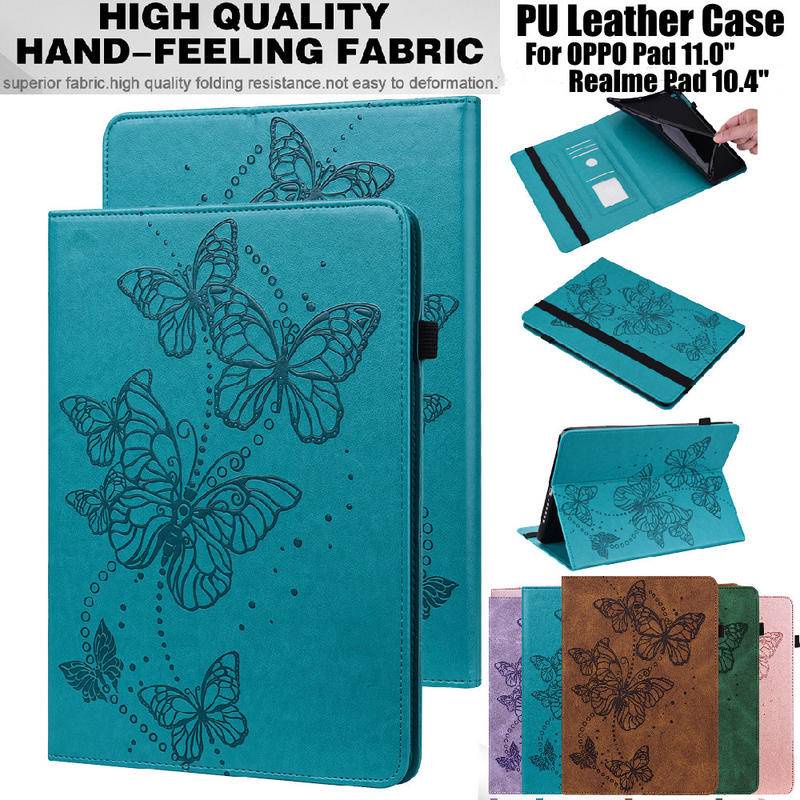 Ốp Da PU Dập Nổi Cho OPPO Pad 11.0 '' OPD2101 Ốp Lưng Realme Pad 10.4 inch Máy Tính Bảng Đóng Cửa Từ