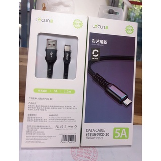Type C- Dây sạc nhanh Lecun XC-10, sạc nhanh 5V- 5A, bện vải dù - Hàng Chính Hãng bảo hành 12 tháng