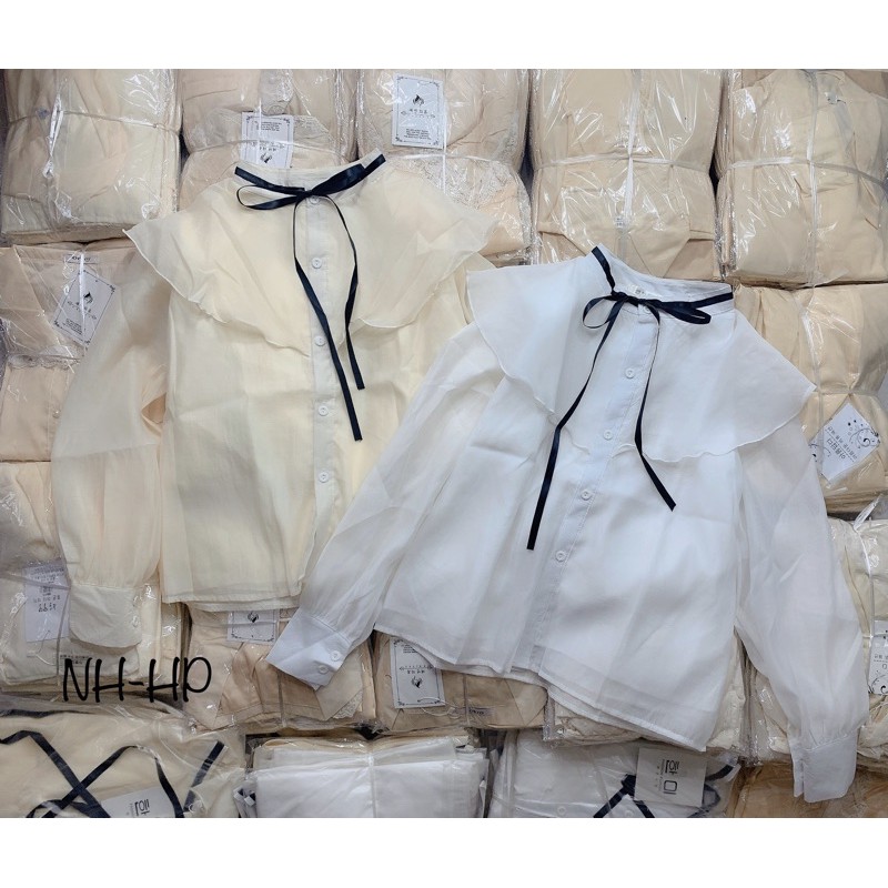 [Mã FAMAYWA giảm 10K đơn 50K] ÁO SƠ MI TƠ BÈO VAI THẮT NƠ TAY BỒNG | BigBuy360 - bigbuy360.vn