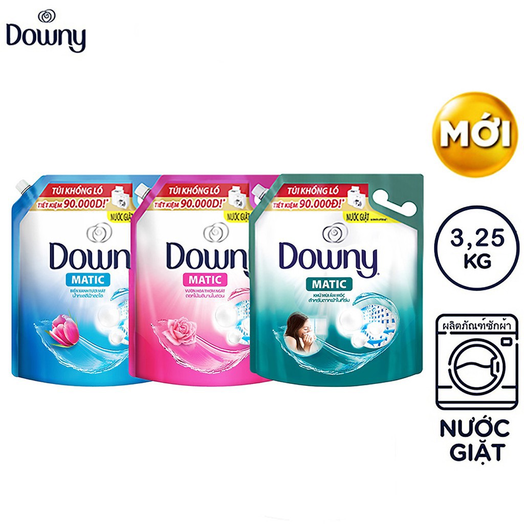 Túi NƯỚC GIẶT Downy matic khử mùi ẩm mốc 3,25kg PHƠI TRONG NHÀ