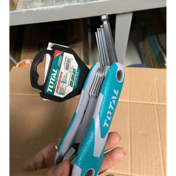 Bộ khoá lục giác dạng xếp đầu bi 8 chi tiết Total THT1061836