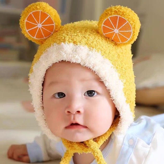 Nón len, mũ len cho bé lông cừu cực ấm, siêu xinh