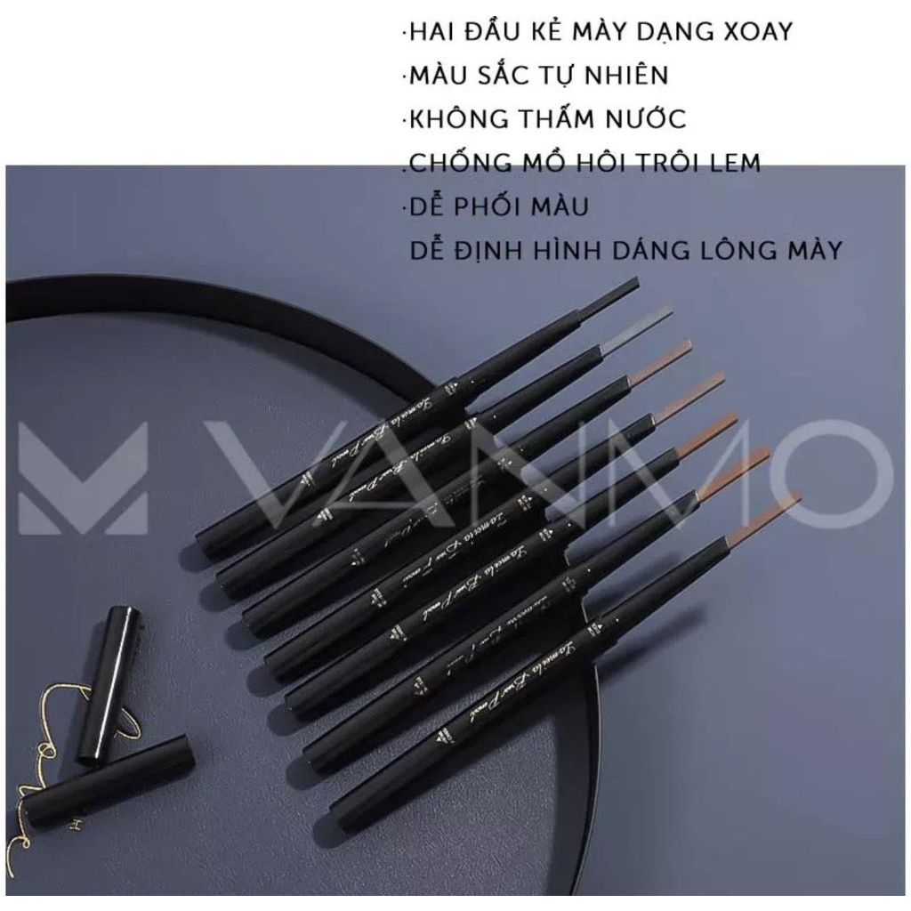 Chì Kẻ mày 2 Đầu Xoay Cao Cấp Chống Thấm Nước Lâu Trôi Với 5 Màu Tùy Chọn Thời Trang