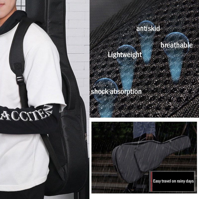 Túi đựng đàn guitar bằng vải oxford dày dặn chống thấm nước cỡ 36/39/41 inch tiện dụng