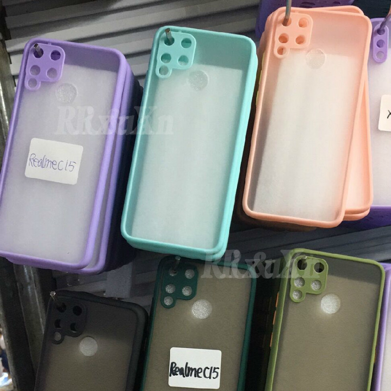 Ốp điện thoại nhám viền màu cho Oppo Reno 5 Reno 4 Reno 3 Pro Reno 2 Reno 2f Oppo A15 A53 A1K A91 A52 A92