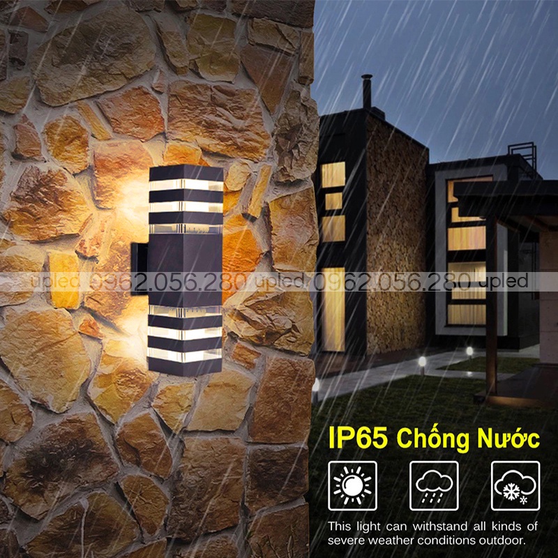 Đèn treo tường Ngoài Trời Atimol Led Chống Nước Vỏ Nhôm Kẻ Vạch Hiện Đại