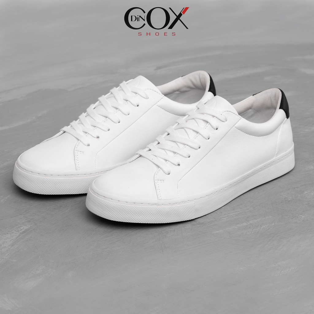 Giày Sneaker Da Unisex DINCOX D20 Năng Động Cá Tính White/Black