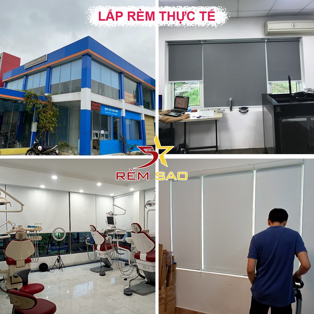 Rèm Cuốn Chống Nắng 100%, Cửa Sổ, Văn Phòng, Nhận Làm Theo Yêu Cầu - Rèm 5 Sao