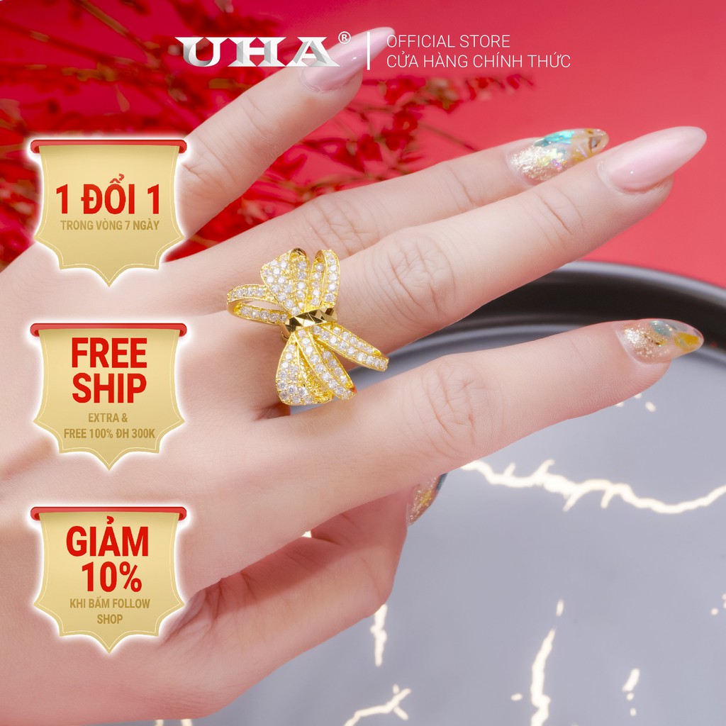 Nhẫn nữ đính xoàn N412149-130 mạ vàng cao cấp (giá tốt nhất)