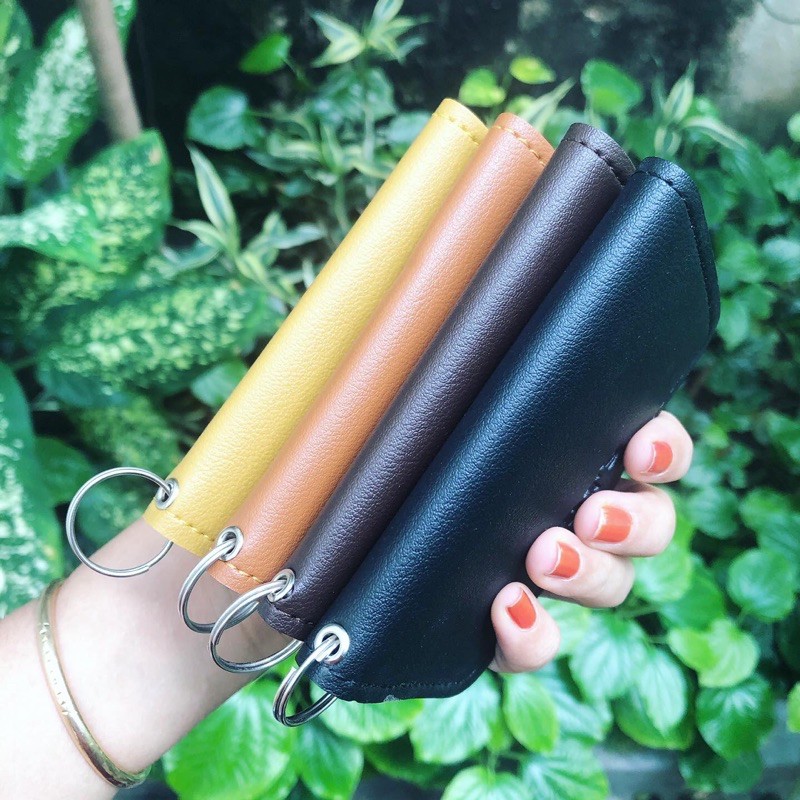 Ví móc khóa cầm tay CNT mini xinh xắn nhiều màu vàng nâu đen