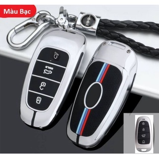 Ốp chìa khóa Hyundai Santafe Tucson All New Hợp Kim Cao Cấp 4 Nút Bấm