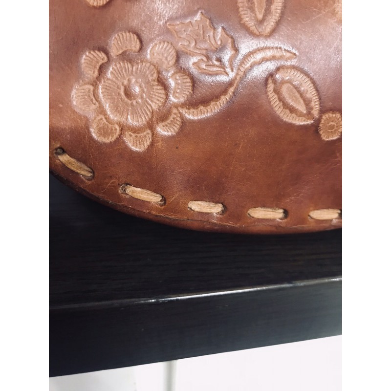 Túi đeo chéo da mộc khắc - India