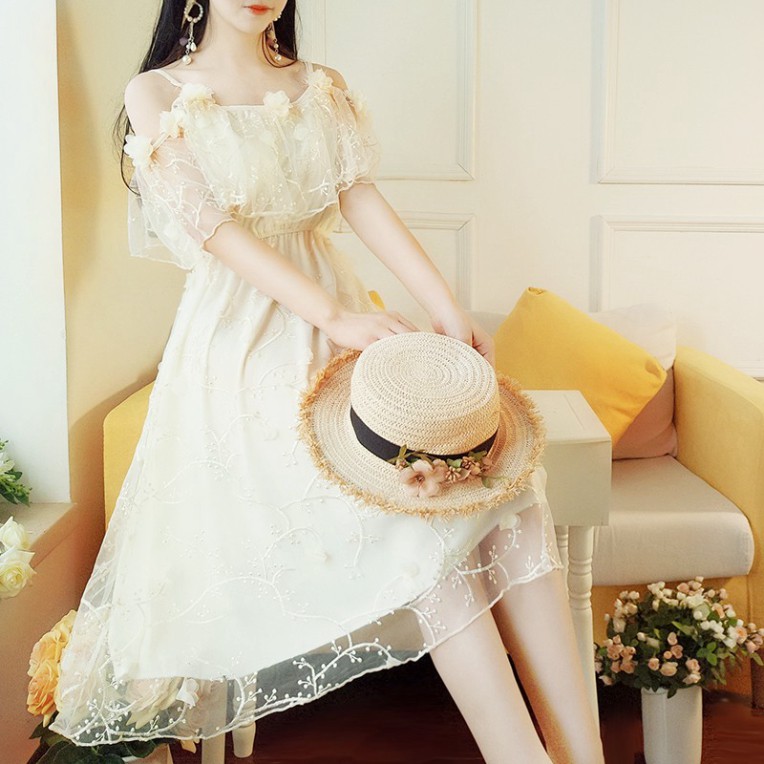 Đầm Voan Công Chúa Trễ Vai 2 Dây Chụp Ảnh/ Dự Tiệc/Du Lịch