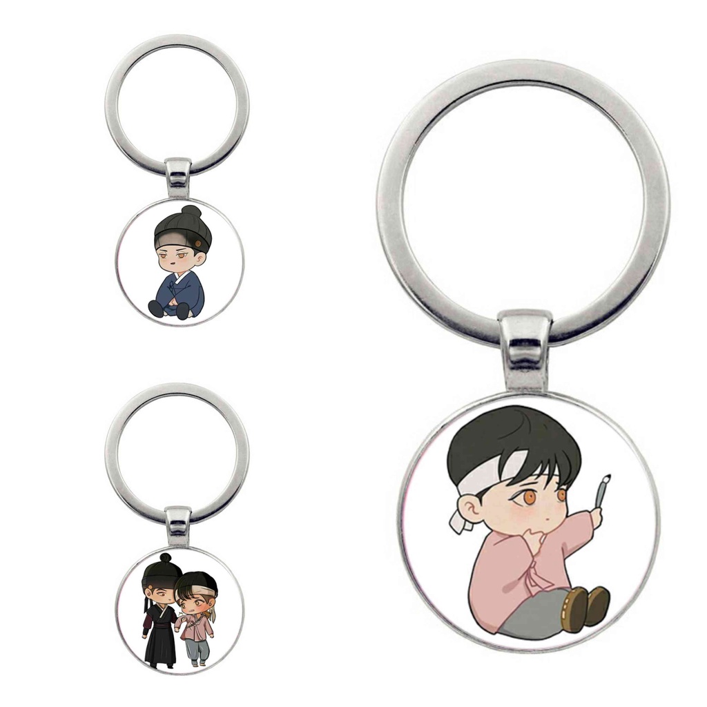 (30k) Móc khóa tròn kim loại in hình Dạ ký boylove anime chibi xinh xắn độc đáo