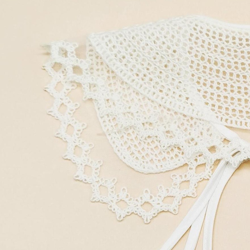 Yoioi Khăn Choàng Cổ Đan Móc Phối Lưới Họa Tiết Kẻ Sọc Ngọt Ngào Cho Búp Bê