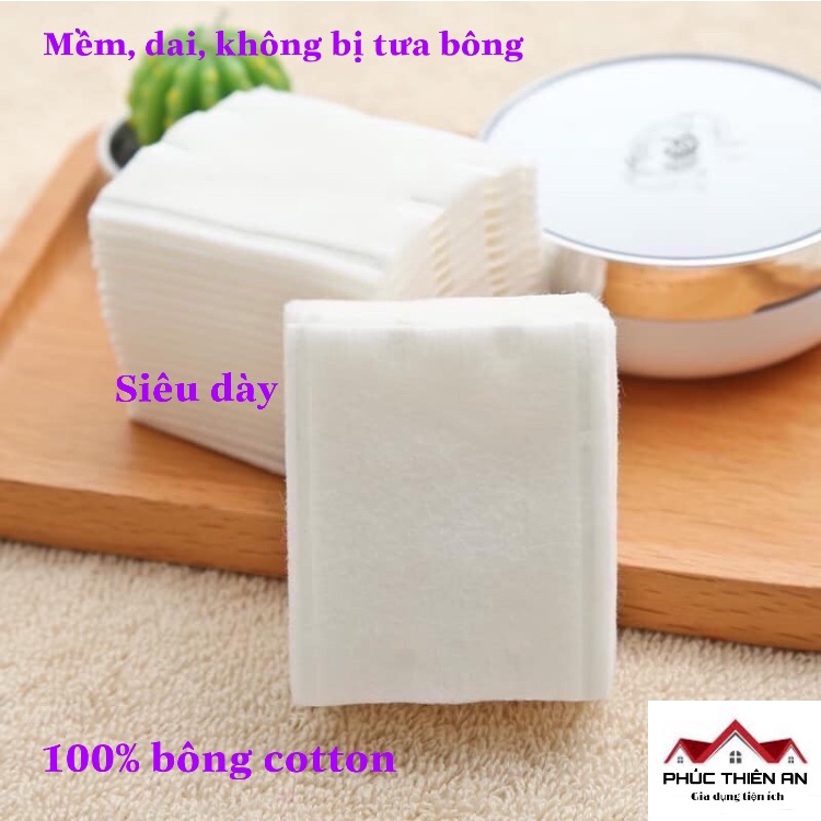 [Mẫu mới 2022] Bông tẩy trang 3 lớp 222 miếng Natural Cotton Pad - Siêu dày, siêu mềm mịn