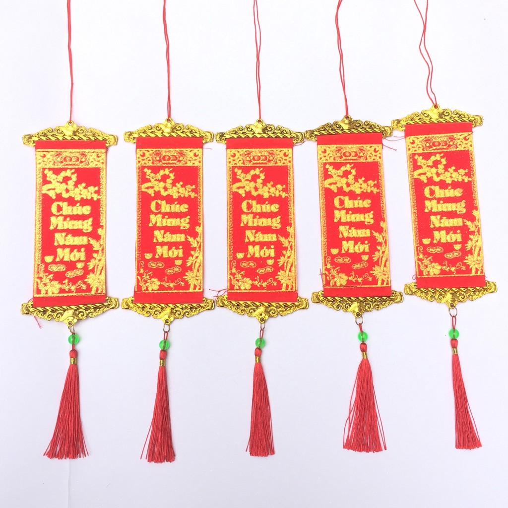 Combo 5 Liễn nhung dài 30cm treo trang trí tết, năm mới