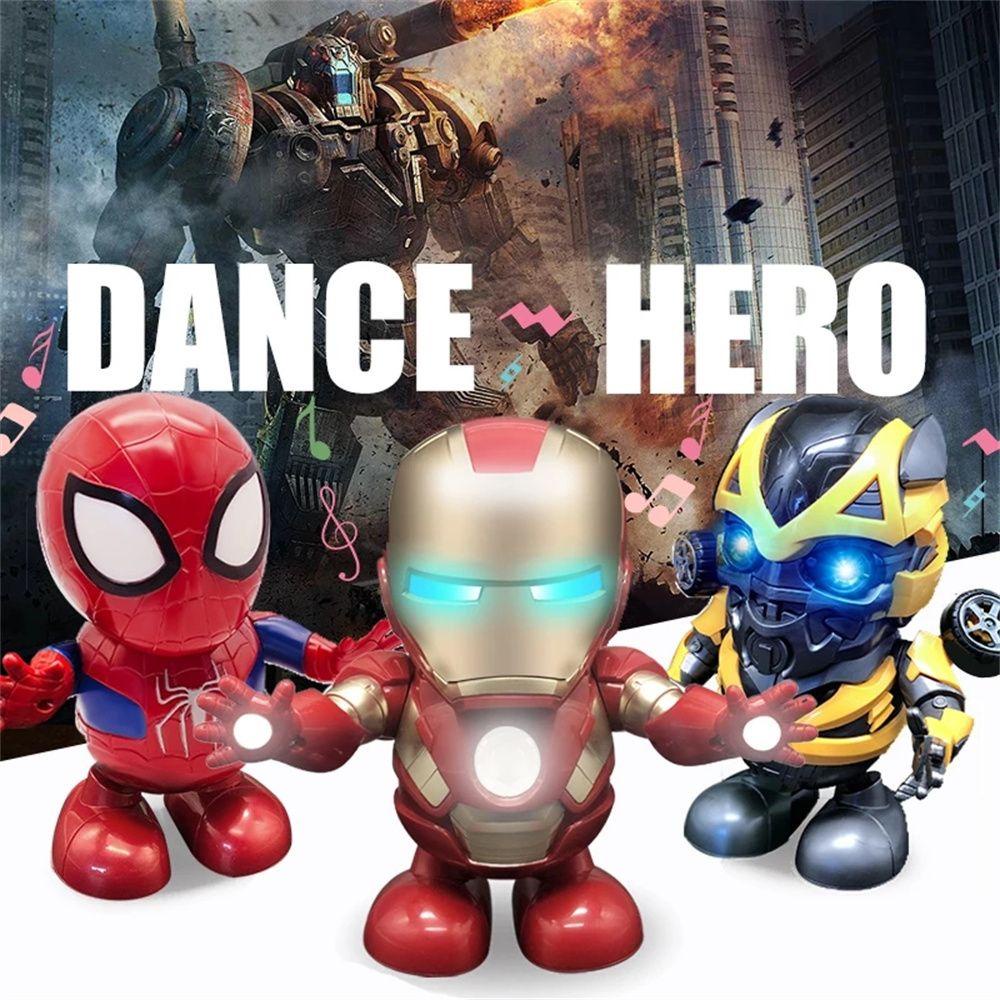 Rebuy1 Mô Hình Đồ Chơi Robot Điện Tử Bumblebee Người Nhện Marvel Avengers Iron Man Nhảy Múa Làm Quà Tặng Cho Trẻ Em