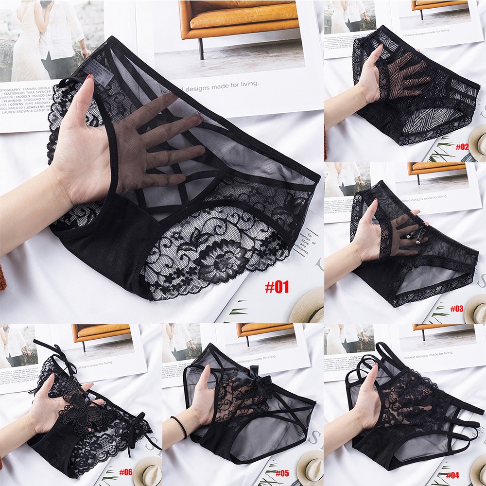 Quần lót ren lưới không đường may lưng thấp gợi cảm thoải mái dành cho nữ