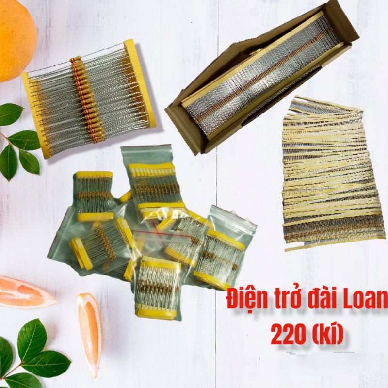 điện trở 220k (220 kí) Đài Loan gói 100 cái