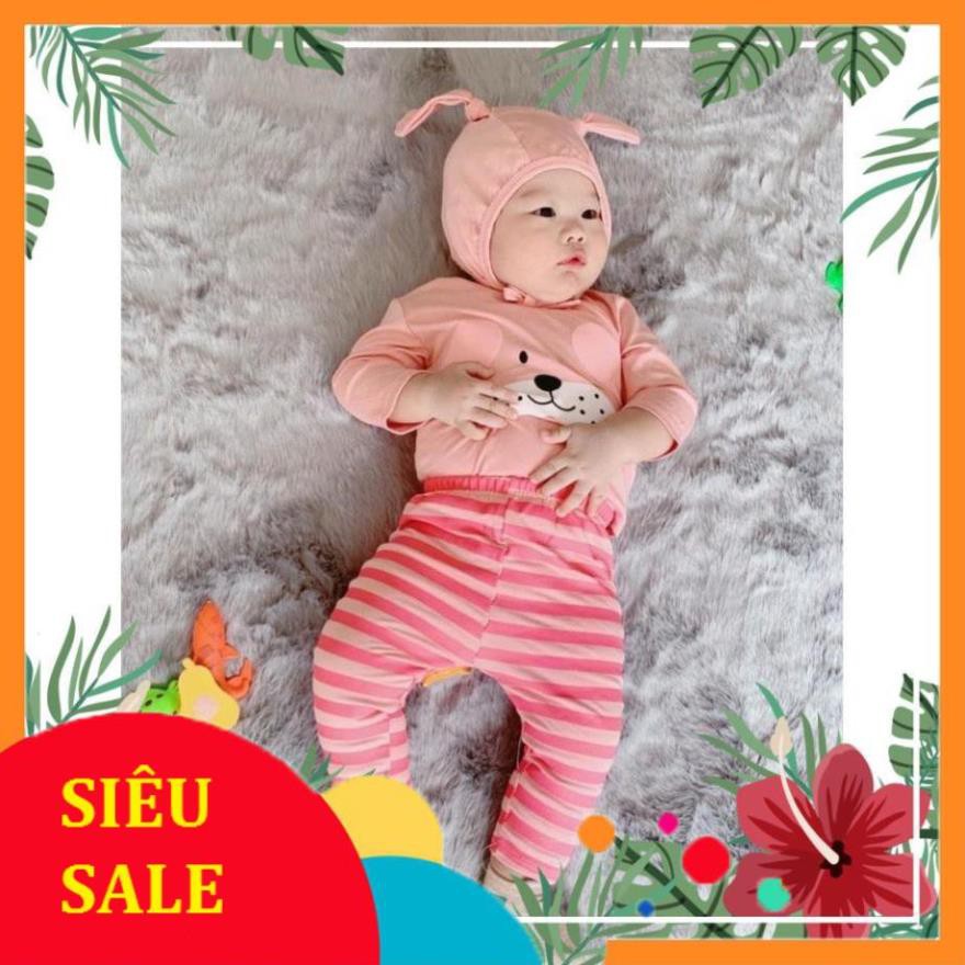 Bộ tai thỏ thu đông QUỐC DÂN bé trai bé gái MINKY MOM [GÍA GIẢM SÂU] đồ bộ dài tay trẻ em kèm mũ nón 100% chất thun lạnh