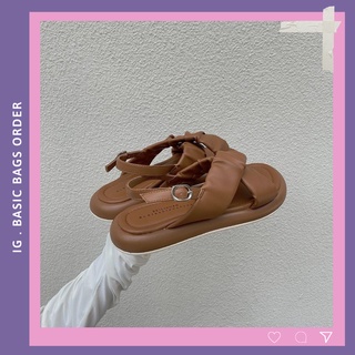 Dép sandal quai chéo da nhún nhẹ phong cách ulzzang thời trang nữ