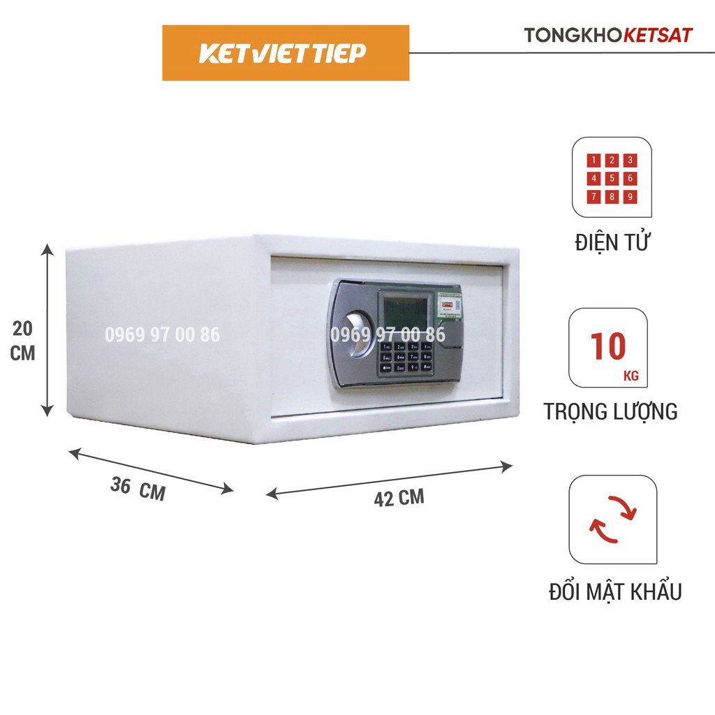 Két Sắt Khách Sạn Việt Tiệp Mini Điện Tử KS402-DT Hàng Chính Hãng (Miễn Phí Giao Hàng Toàn Quốc) FREESHIP TOÀN QUỐC