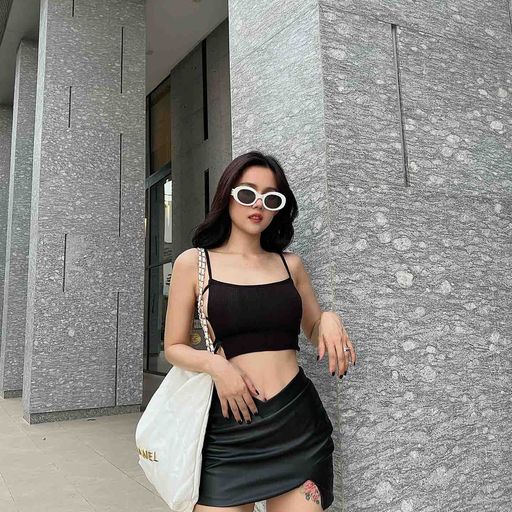 Chân Váy Nữ Leather V-Waist , Chất Vải Da Thoải Mái , WV000055 ,SOMEHOW