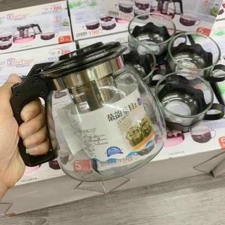 bộ bình lọc trà thủy tinh