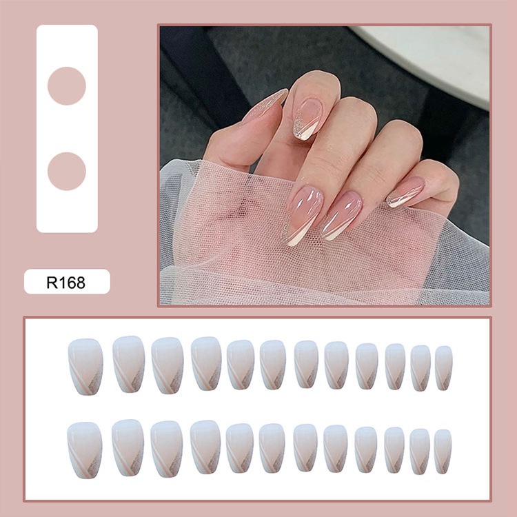 R151-200 Set 24 móng tay giả DIY  dùng trang trí móng tay nghệ thuật
