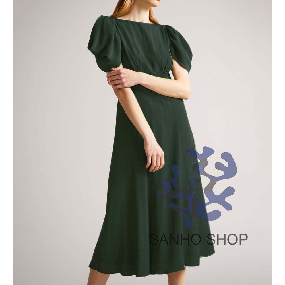 ĐẦM T3D BAK3R TULIPI PANELLED MIDI TEA