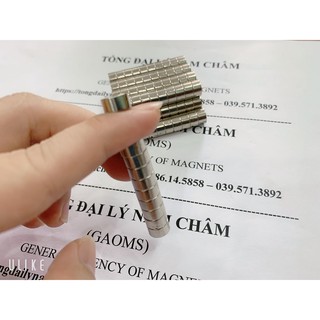 Nam châm viên kích thước 9x5mm, nam châm đất hiếm lực hút siêu mạnh