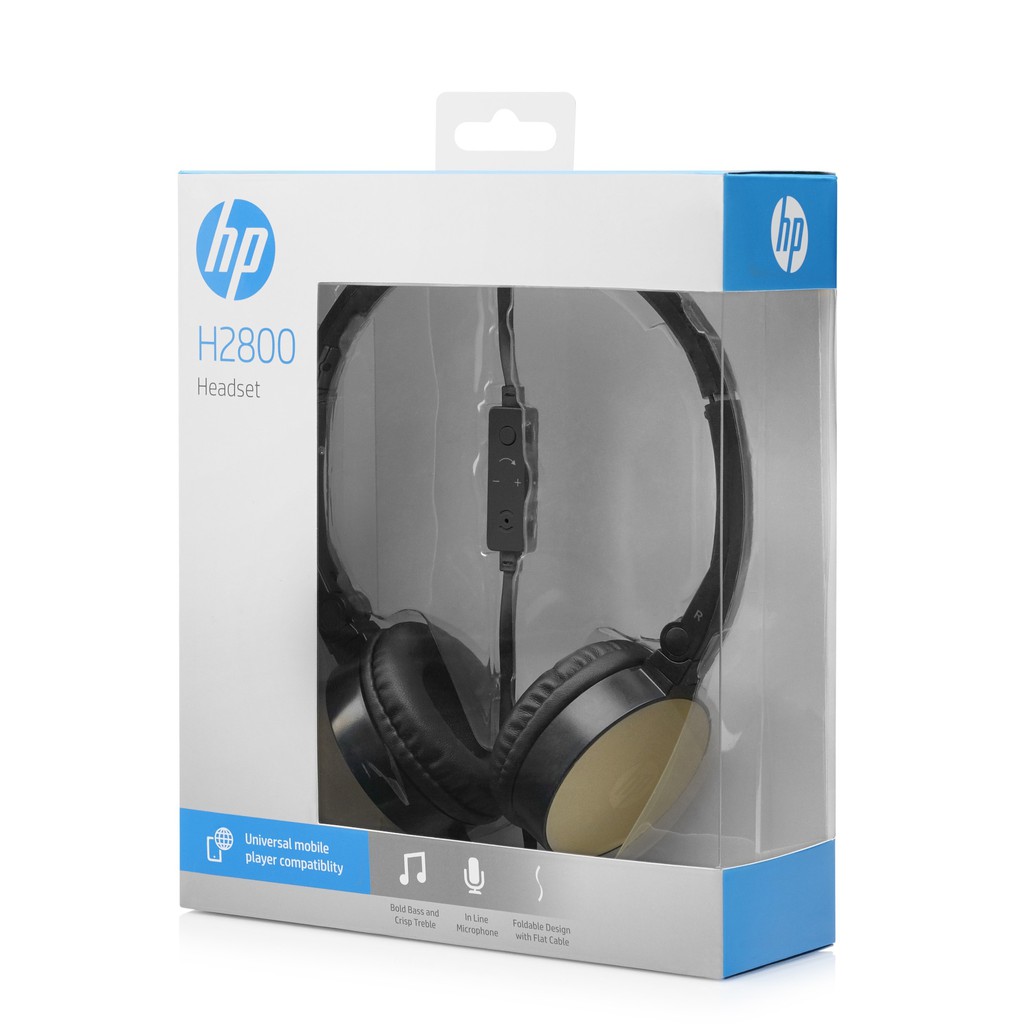 Tai Nghe Có Dây HP Stereo Headset H2800 Có Mic _ Black-Gold