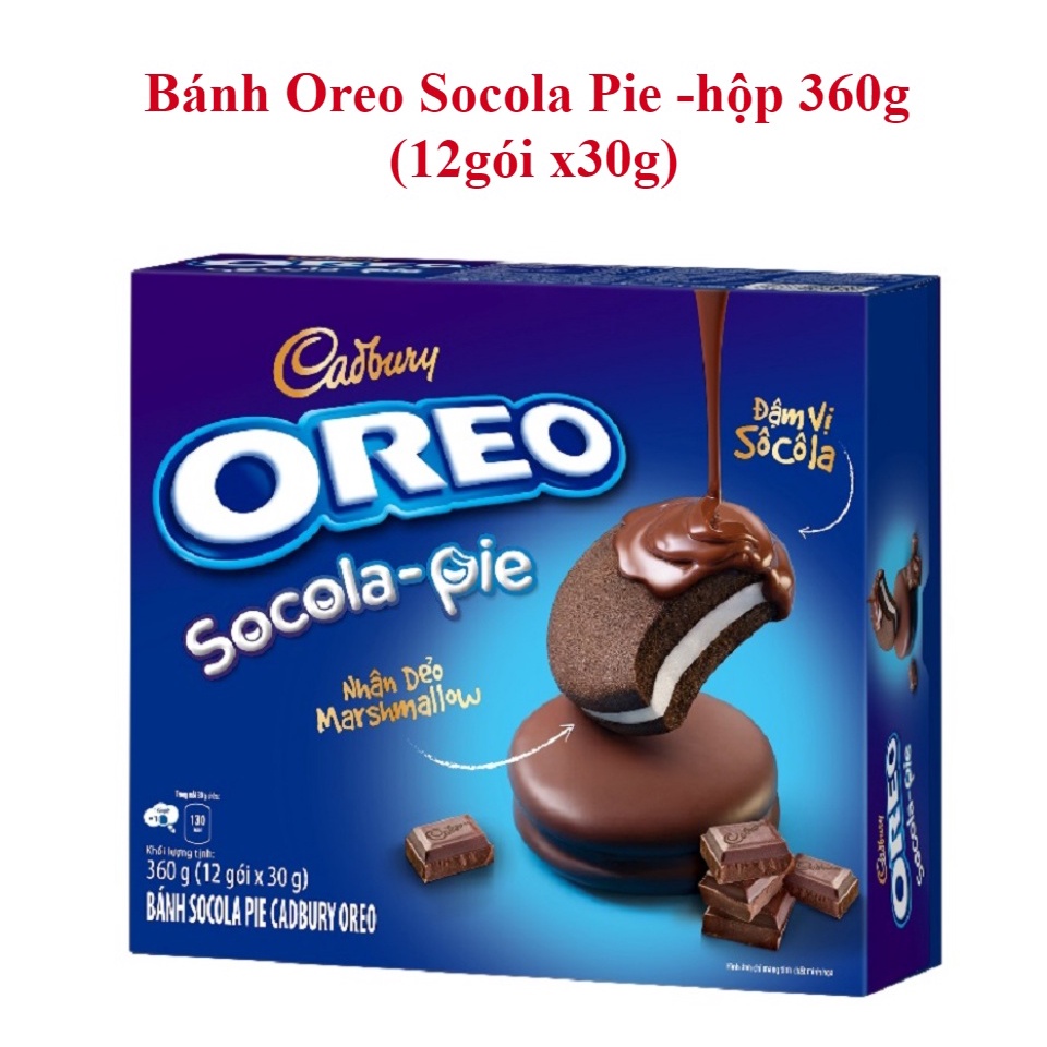 Bánh Oreo Phủ Socola Nhân Dẻo Marshmallow Socolapie Hộp 360g