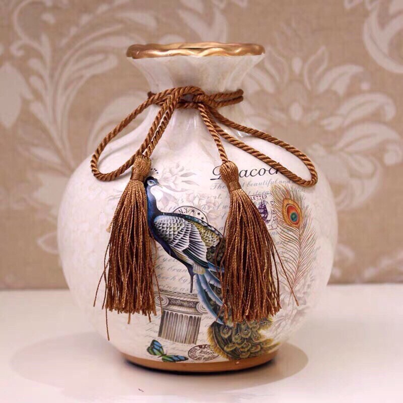 Bình cắm lông công- Tròn cao 15cm