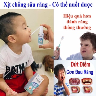 Xịt Chống Sâu Răng Midkid chính hãng - bảo vệ men răng chắc khoẻ, ngừa ố vàng (dành cho bé từ 1 tuổi trở lên)